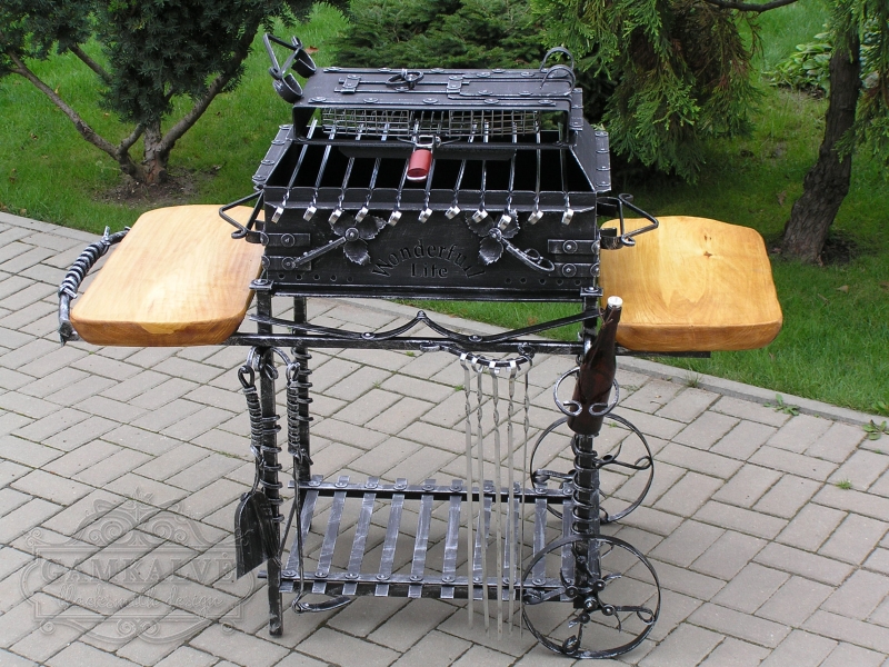 Barbeque with wheels, 2-level roasting 600x400x200